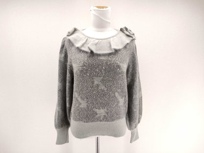 Yves Saint Laurent Patterned Long Sleeve Sweater Top