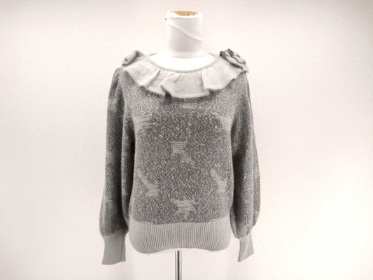 Yves Saint Laurent Patterned Long Sleeve Sweater Top