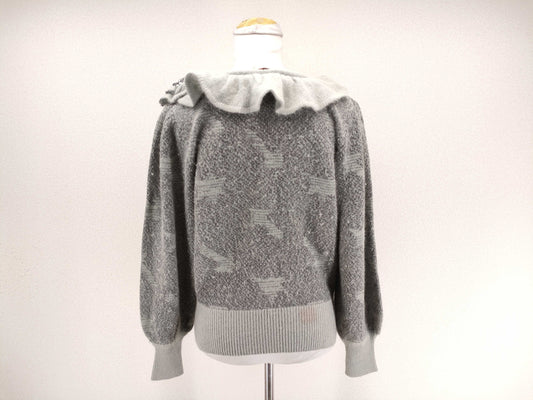 Yves Saint Laurent Patterned Long Sleeve Sweater Top
