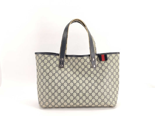 GUCCI GG Supreme 211134 Tote Bag GG Pattern Navy Tote Bag