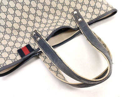 GUCCI GG Supreme 211134 Tote Bag GG Pattern Navy Tote Bag
