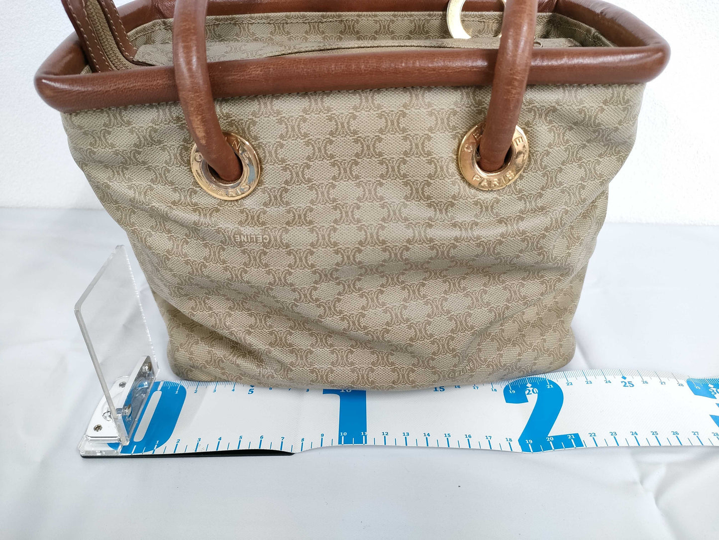 CELINE Canvas Handbag with GD Hardware