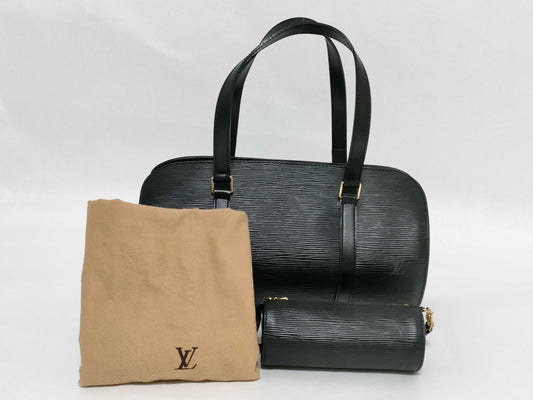 LOUIS VUITTON Epi Soufflot Handbag with Pouch, Boston Bag