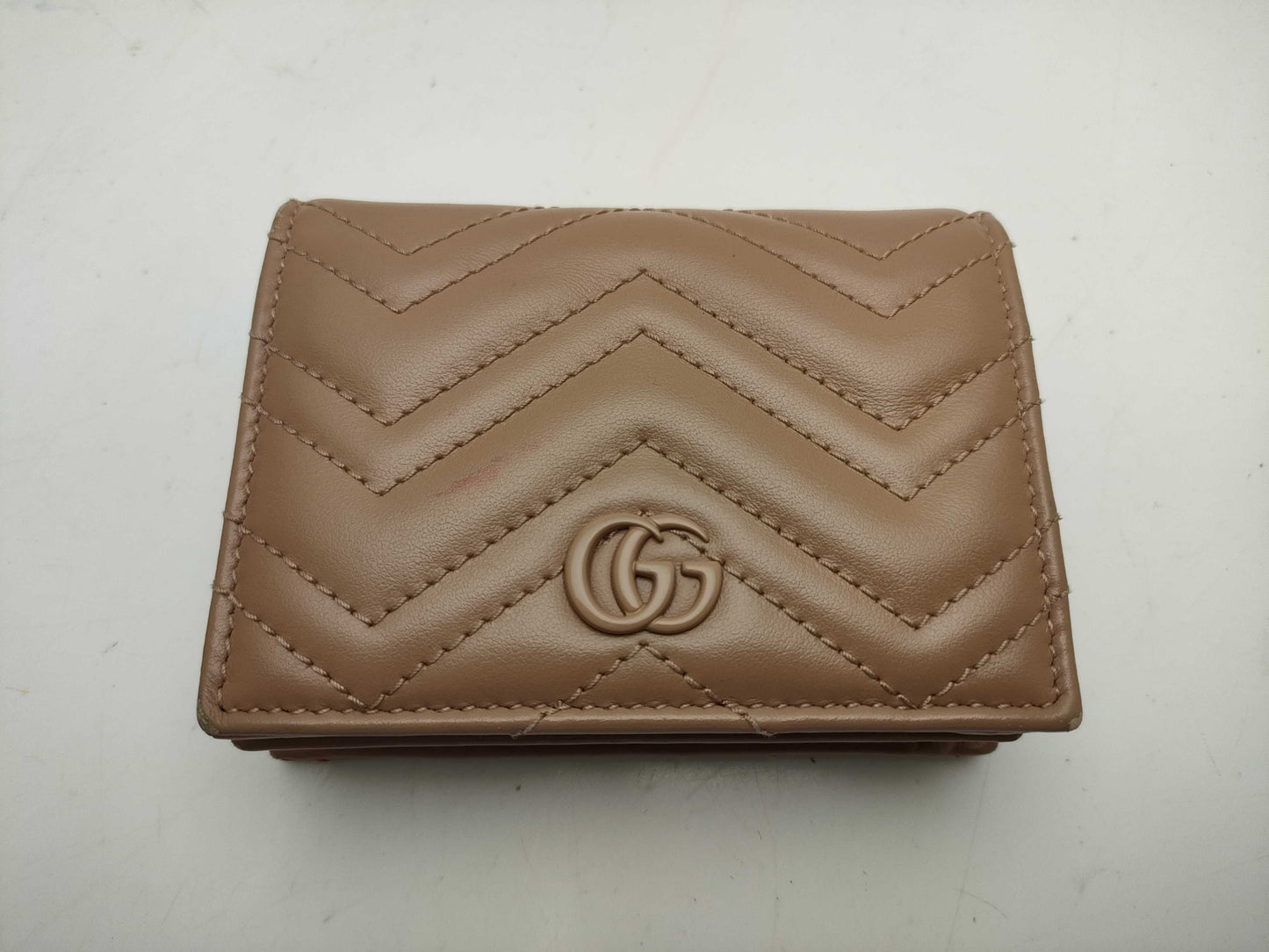 GUCCI 466492 Mini Wallet, Beige, with Scratches