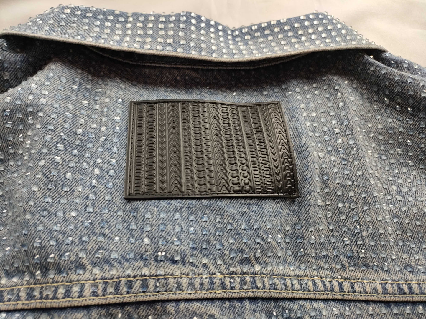 MARC JACOBS Crystal Denim Big Trucker Denim Jacket 2S4RJC0 Jacket