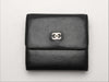 CHANEL W Hook Leather Tri-Fold Wallet Wallet