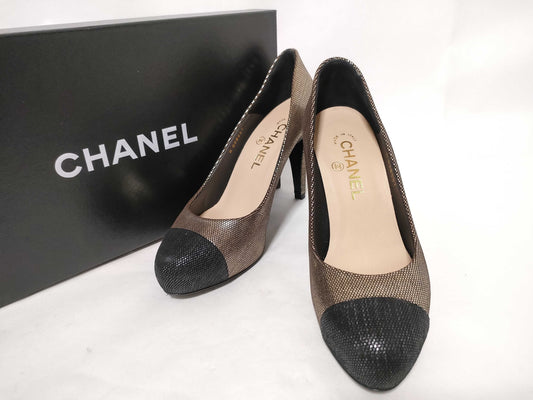 CHANEL Heel Coco Mark Pumps