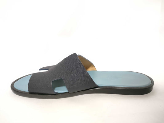 HERMES Izmir Navy x Light Blue Sandals