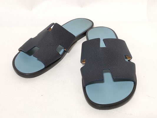 HERMES Izmir Navy x Light Blue Sandals