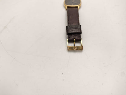 OMEGA Devil Square Unmoving Leather Brown Women's Watch