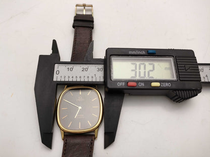 OMEGA Devil Square Unmoving Leather Brown Women's Watch