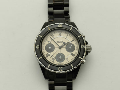 MUSK Beige Dial Men's Watch