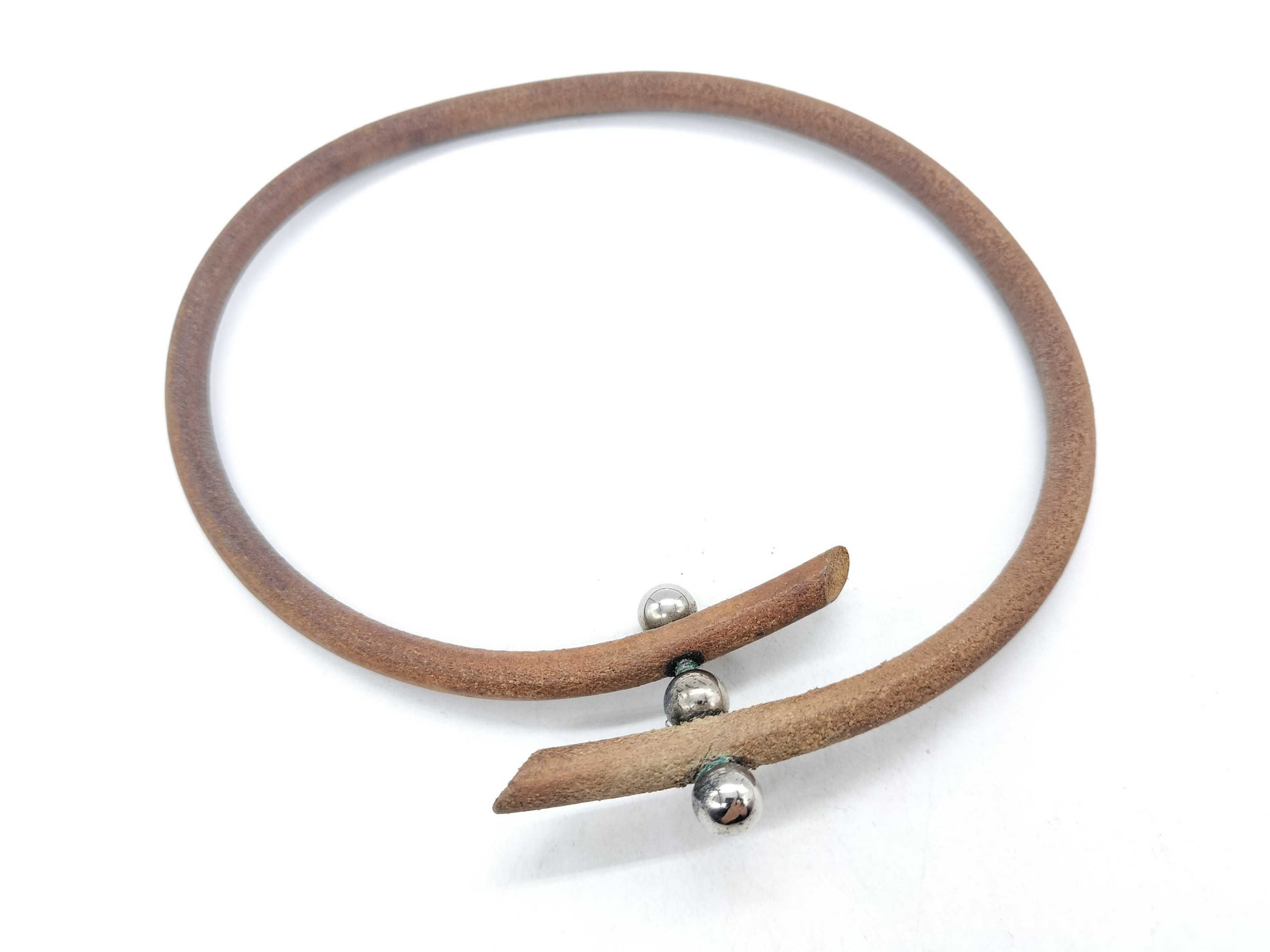 HERMES Leather Choker Necklace