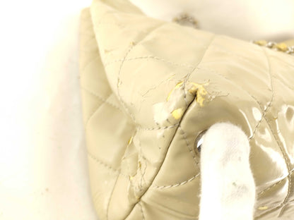 CHANEL Patent/Chain Tote Bag