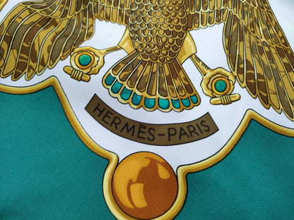 HERMES Carré Ancient Egyptian Carabe Pattern Scarf