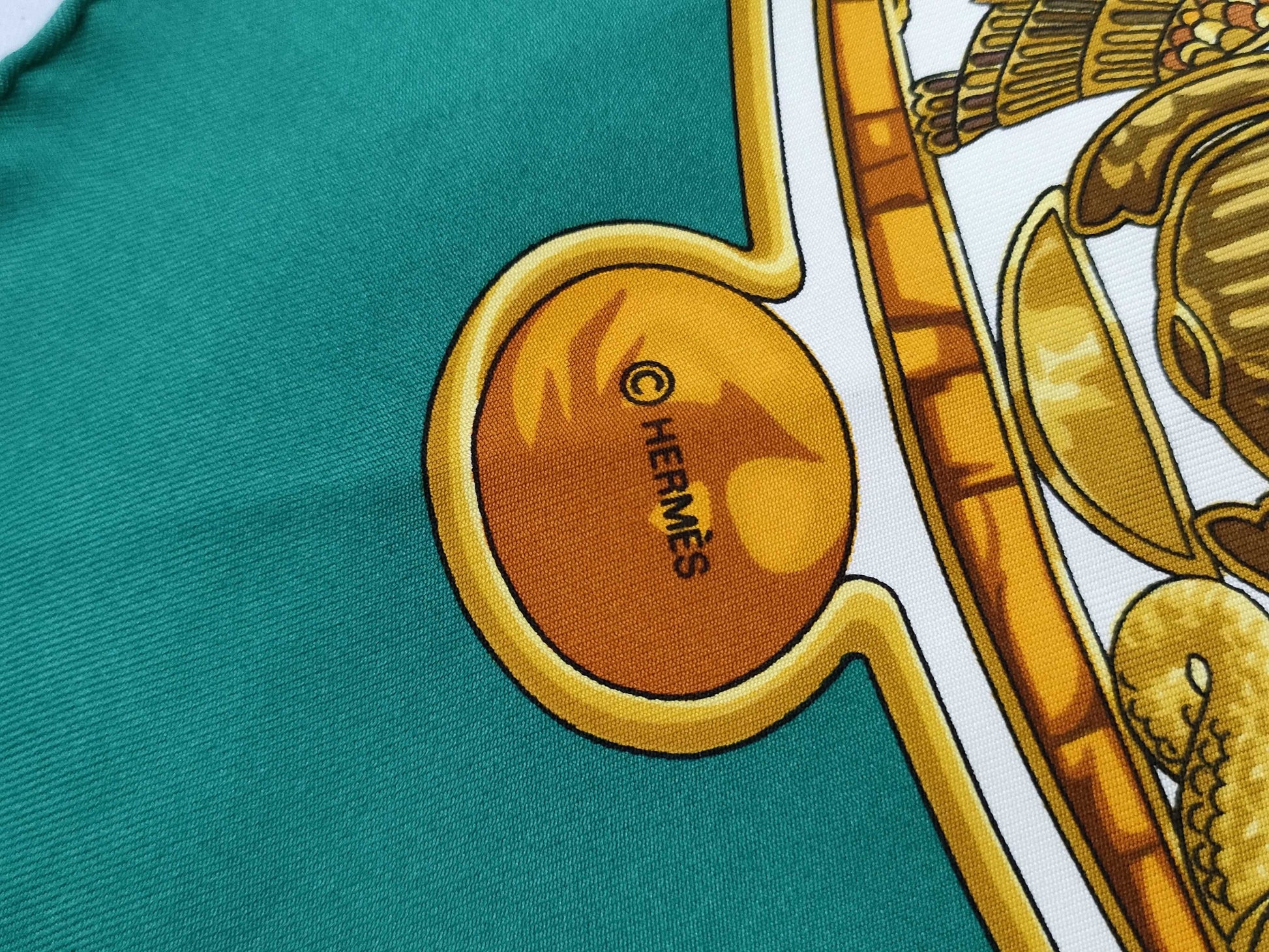 HERMES Carré Ancient Egyptian Carabe Pattern Scarf