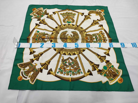 HERMES Carré Ancient Egyptian Carabe Pattern Scarf