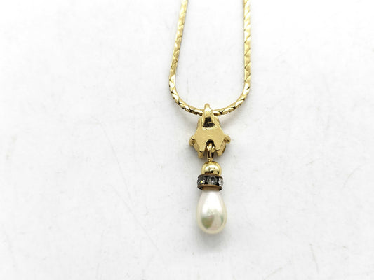 Dior Pearl * Stone GD Color Necklace Necklace
