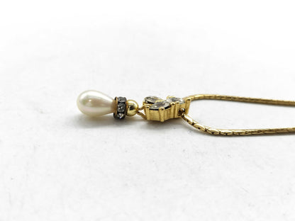 Dior Pearl * Stone GD Color Necklace Necklace
