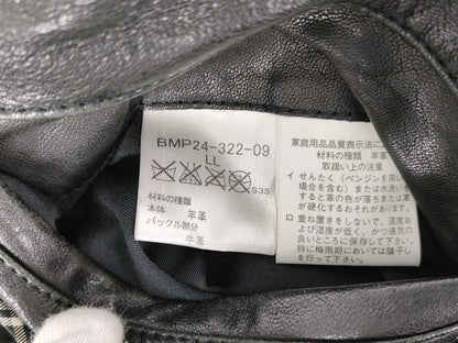 BURBERRY BLACK LABEL Black Label Single Rider Jacket, Sheepskin/Cowhide/Rabbit Leather