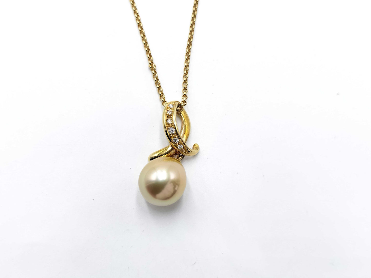 TASAKI Semi-Round Pearl Necklace, Approx. 11.2mm Diameter, 0.06ct, 18K Gold, 9.1g 