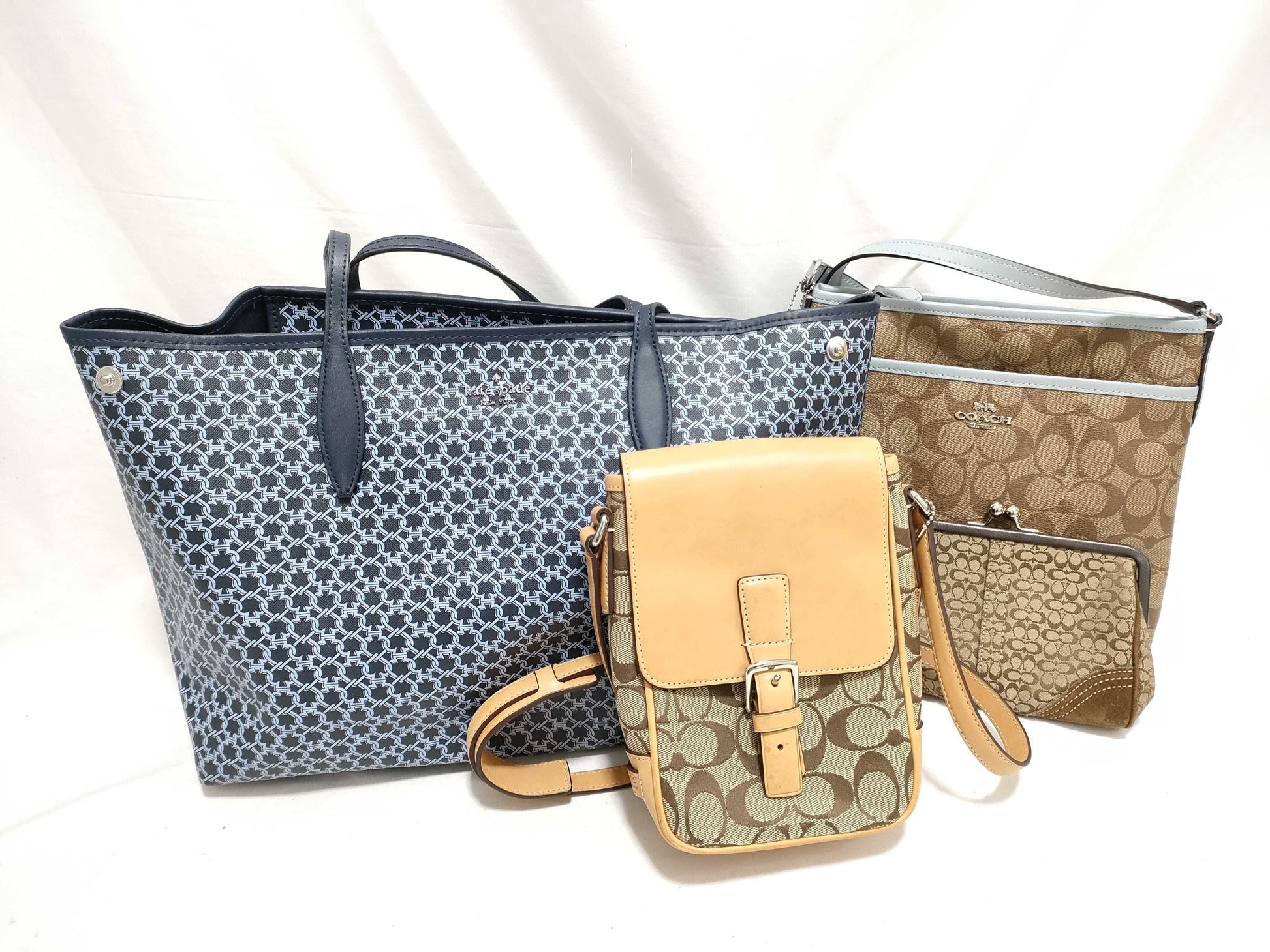 COACH Signature PVC Canvas Bag and Pouch Set Shoulder Bag