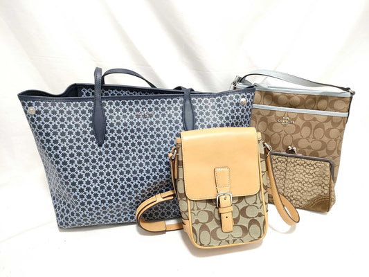 COACH Signature PVC Canvas Bag and Pouch Set Shoulder Bag