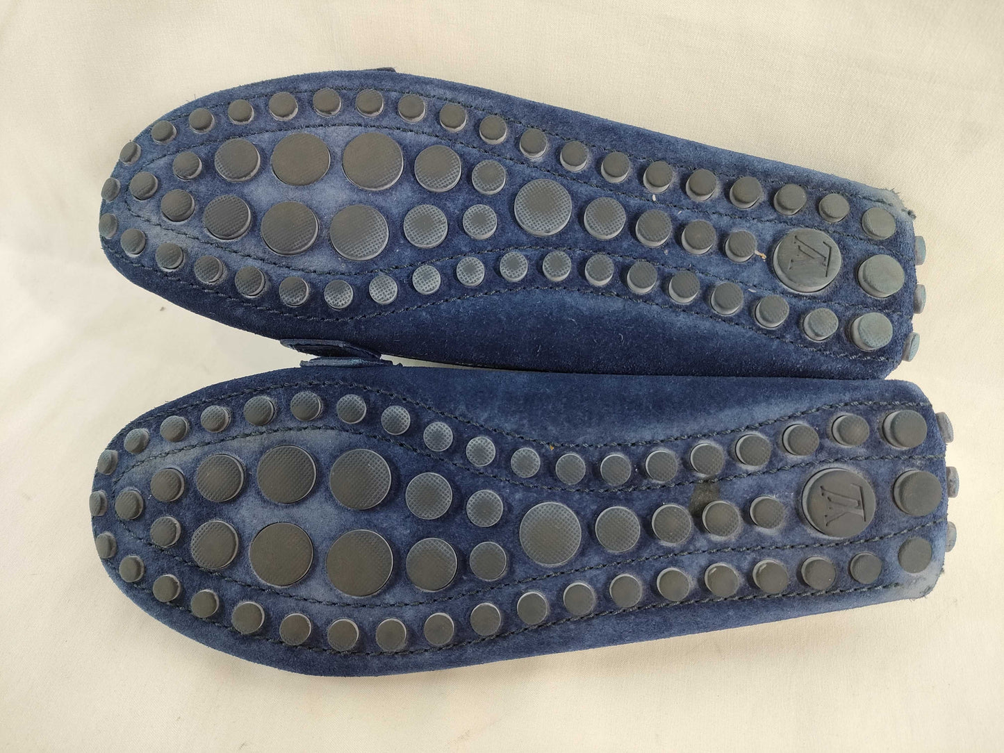 LOUIS VUITTON ND1105/M37/Driving Shoes/Blue/Silver Hardware Pumps