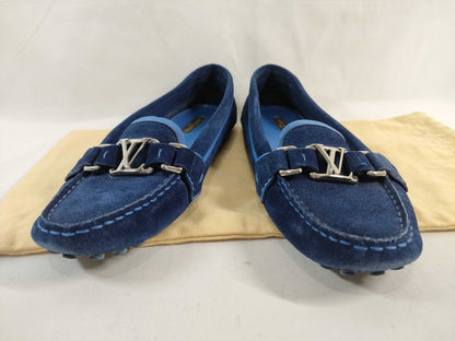 LOUIS VUITTON ND1105/M37/Driving Shoes/Blue/Silver Hardware Pumps