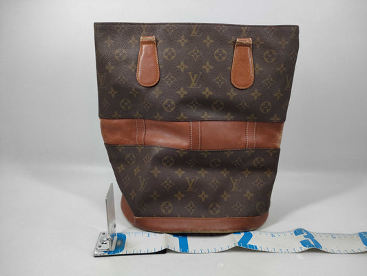 LOUIS VUITTON Monogram Bucket USA Model Tote Bag with Torn Strap