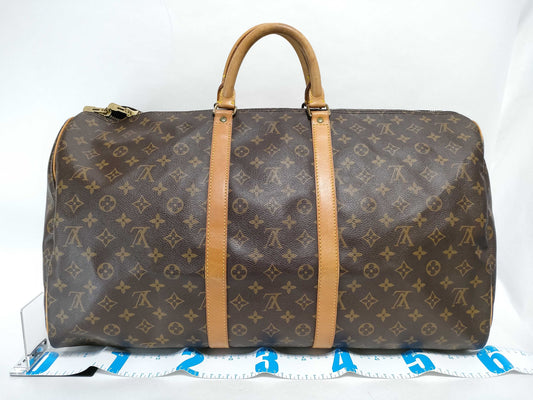 LOUIS VUITTON Monogram Keepall Bandouliere 55 Boston Bag