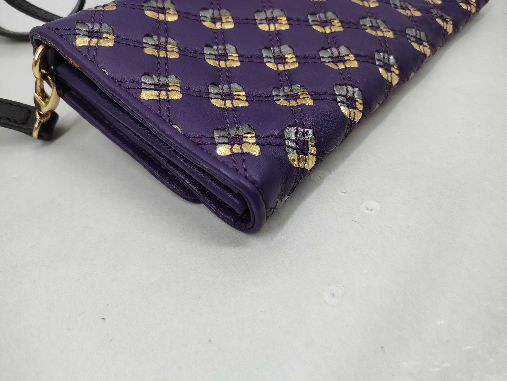 MARC JACOBS Leather Shoulder Bag Purple Shoulder Bag