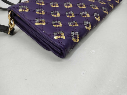 MARC JACOBS Leather Shoulder Bag Purple Shoulder Bag