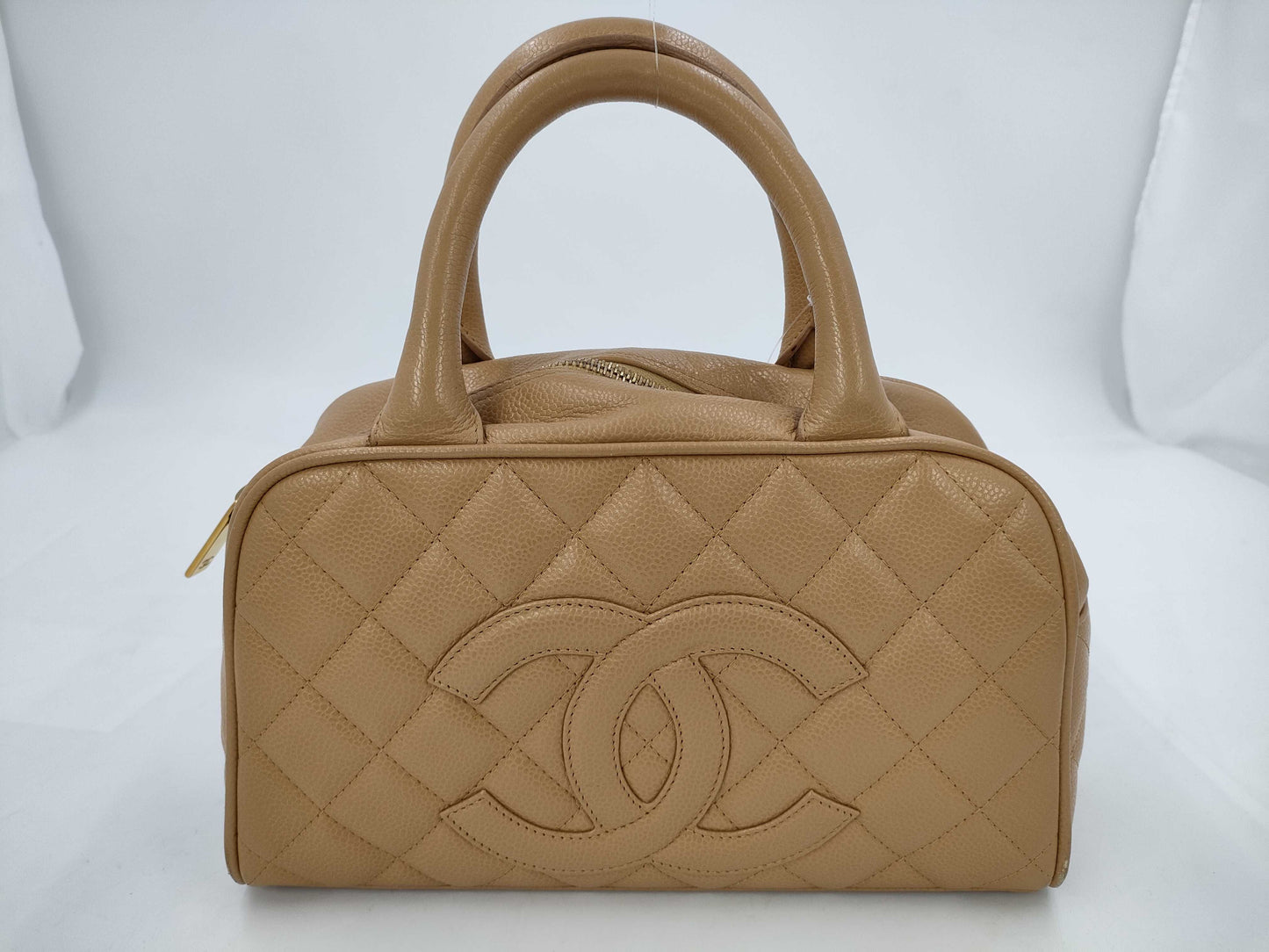 CHANEL Mini Boston Caviar Matlasse Handbag