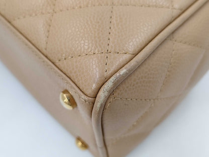 CHANEL Mini Boston Caviar Matlasse Handbag