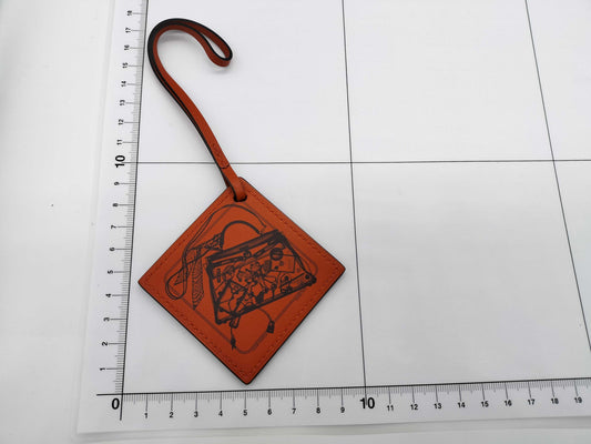 HERMES Carrena No Brid de Gala Leather Charm Key Case/Key Holder