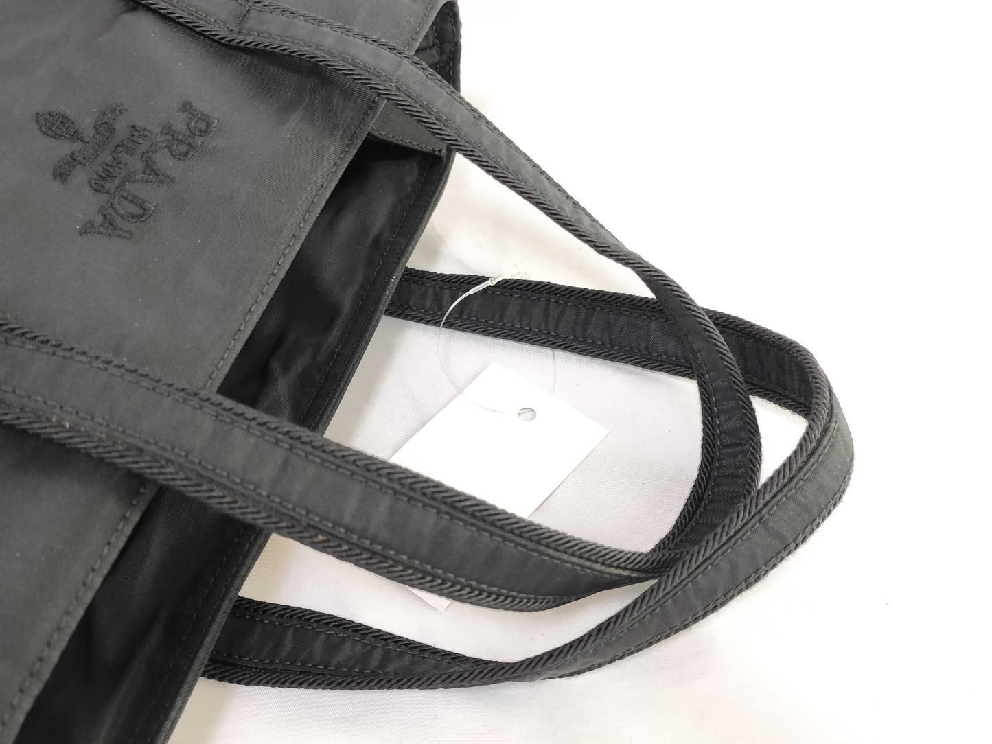 PRADA nylon handbag with embroidered logo