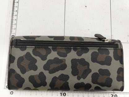 COACH Chain Wallet/Leopard Print Long Wallet/Bifold Wallet