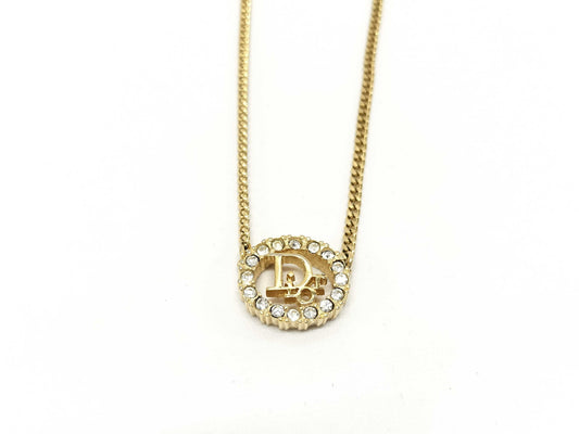 Dior Rhinestone Logo Necklace