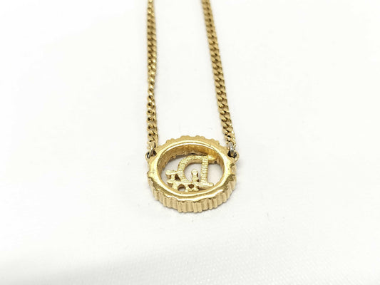 Dior Rhinestone Logo Necklace