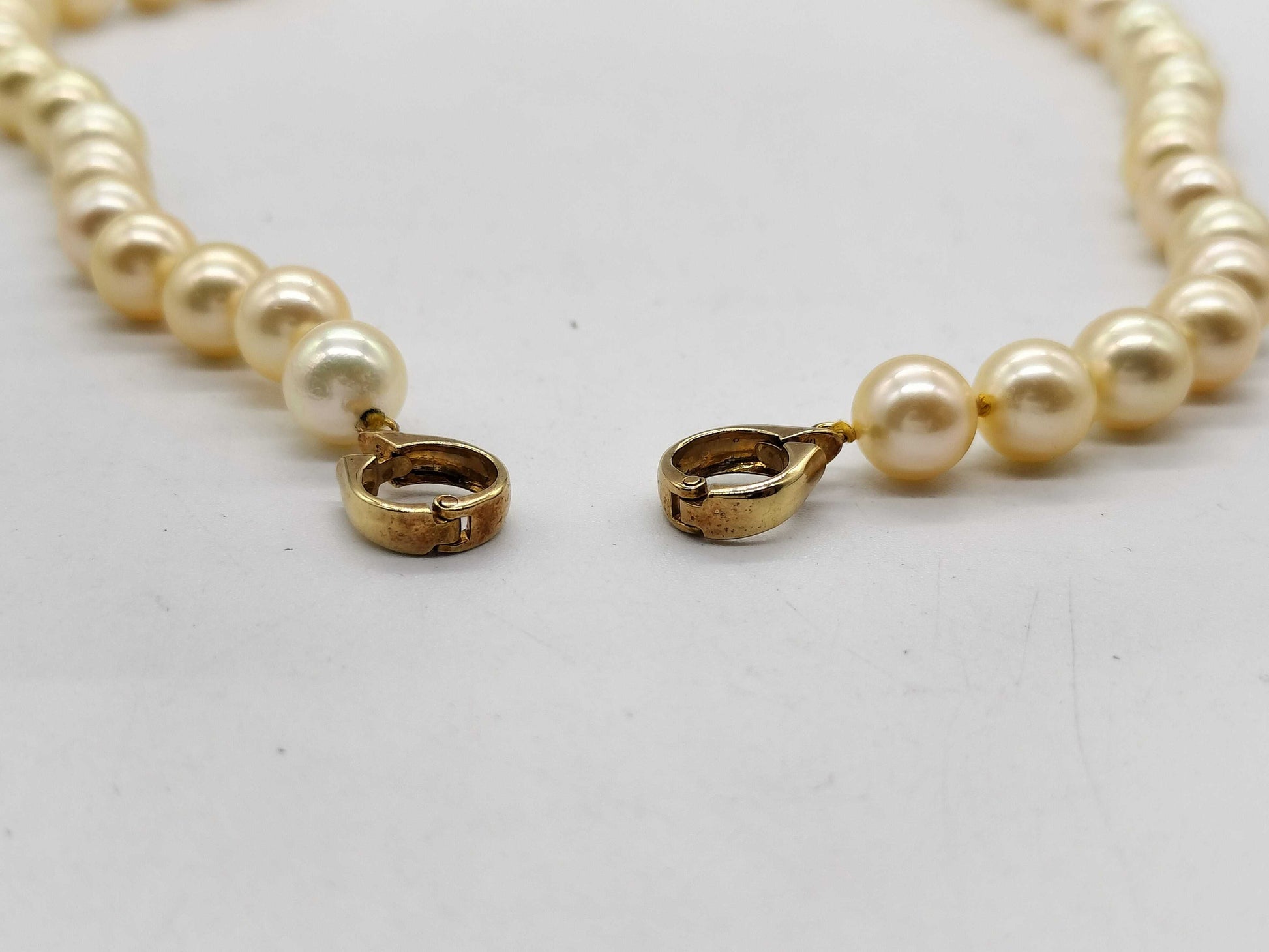 Pearl Necklace, Diameter: Approx. 7.0mm-7.4mm, 18K Gold, 32.8g 
