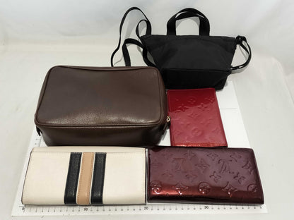 LOUIS VUITTON Vernis wallet set including Louis Vuitton wallet, Coach wallet, and Fendi bag.