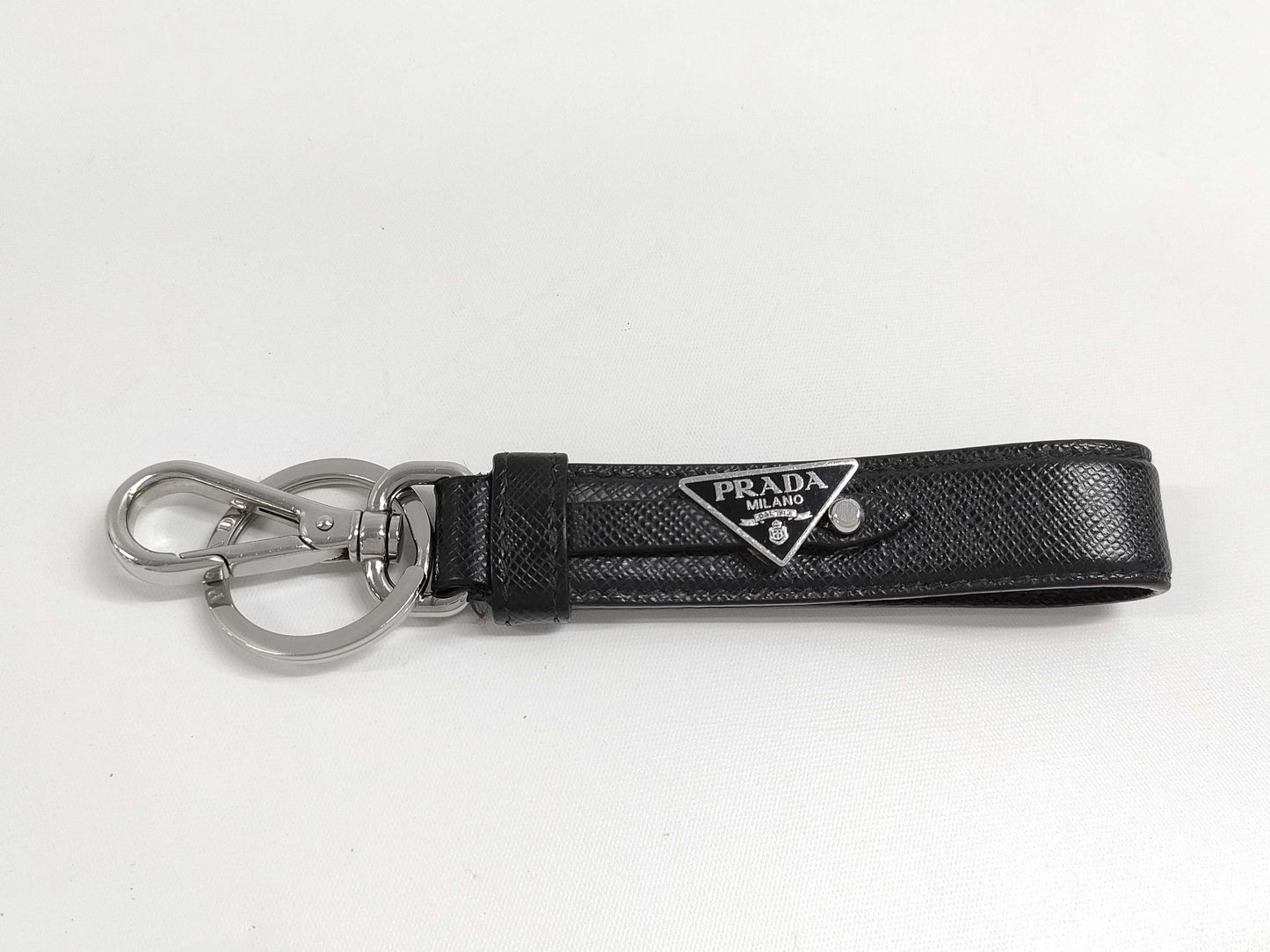 PRADA Saffiano Logo Key Ring Keychain Key Case Keychain