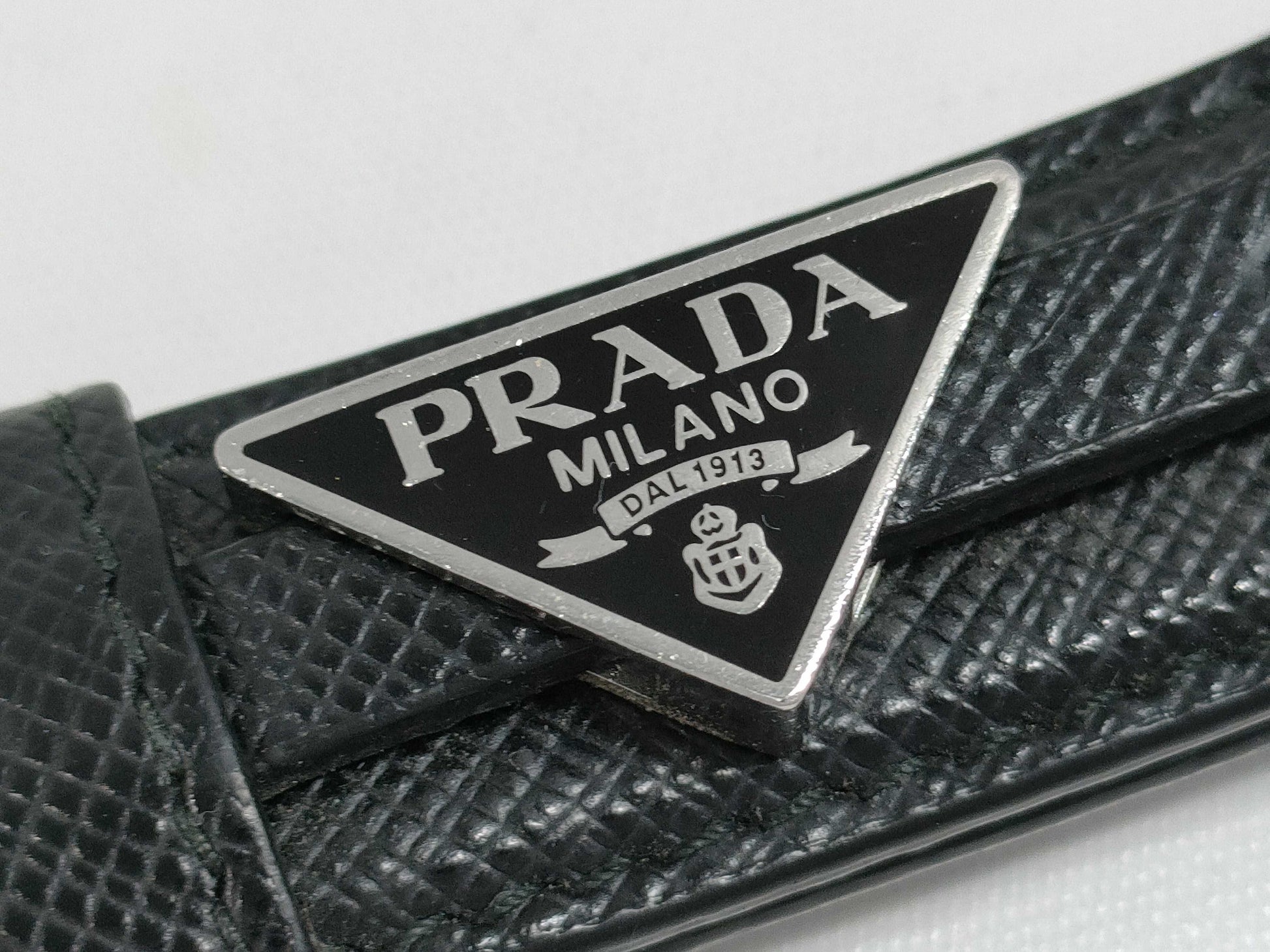 PRADA Saffiano Logo Key Ring Keychain Key Case Keychain