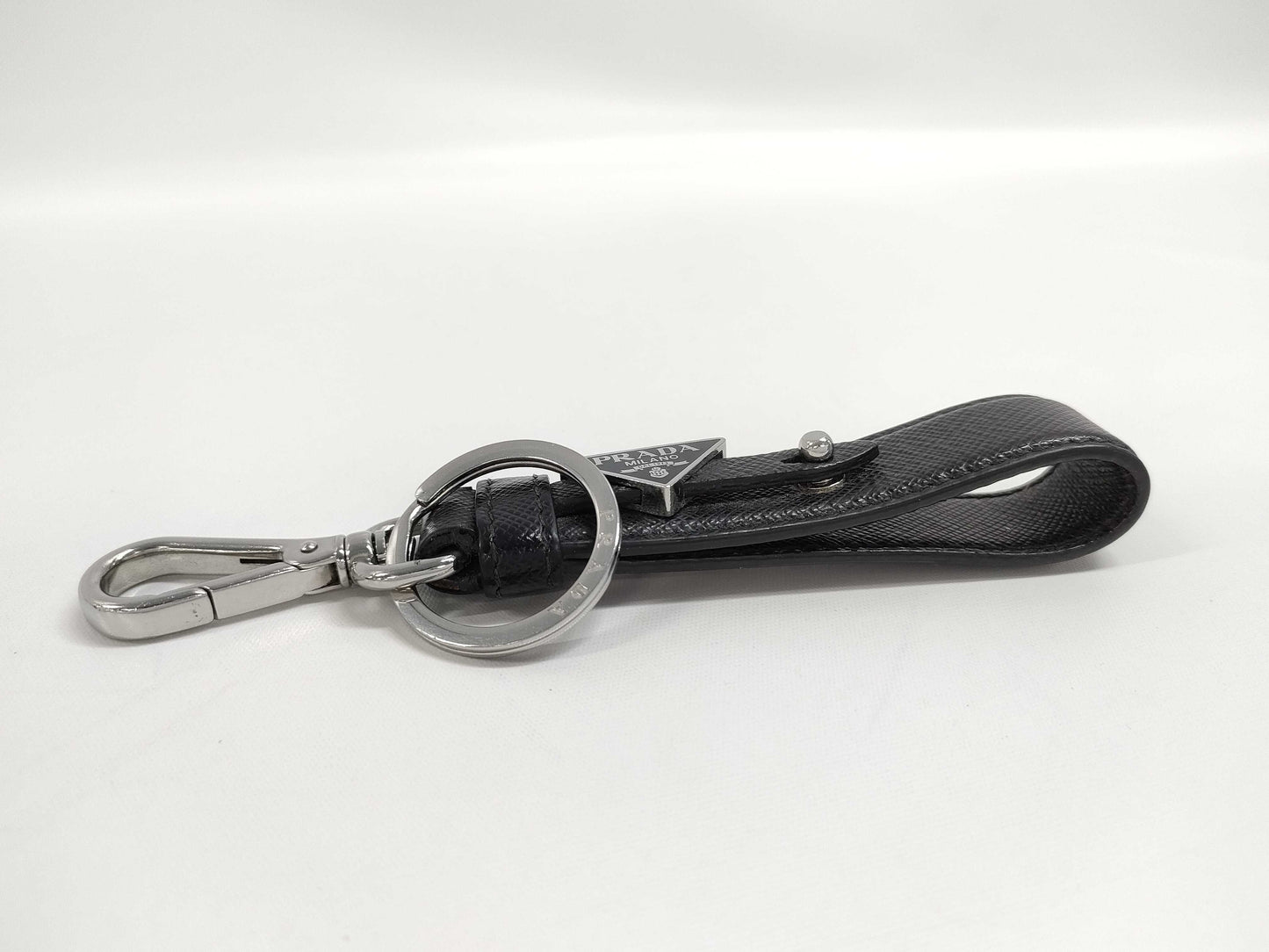 PRADA Saffiano Logo Key Ring Keychain Key Case Keychain