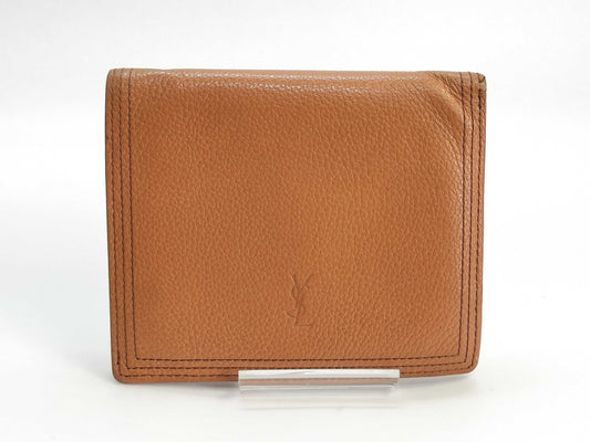 Yves Saint Laurent Leather Logo Folding Wallet
