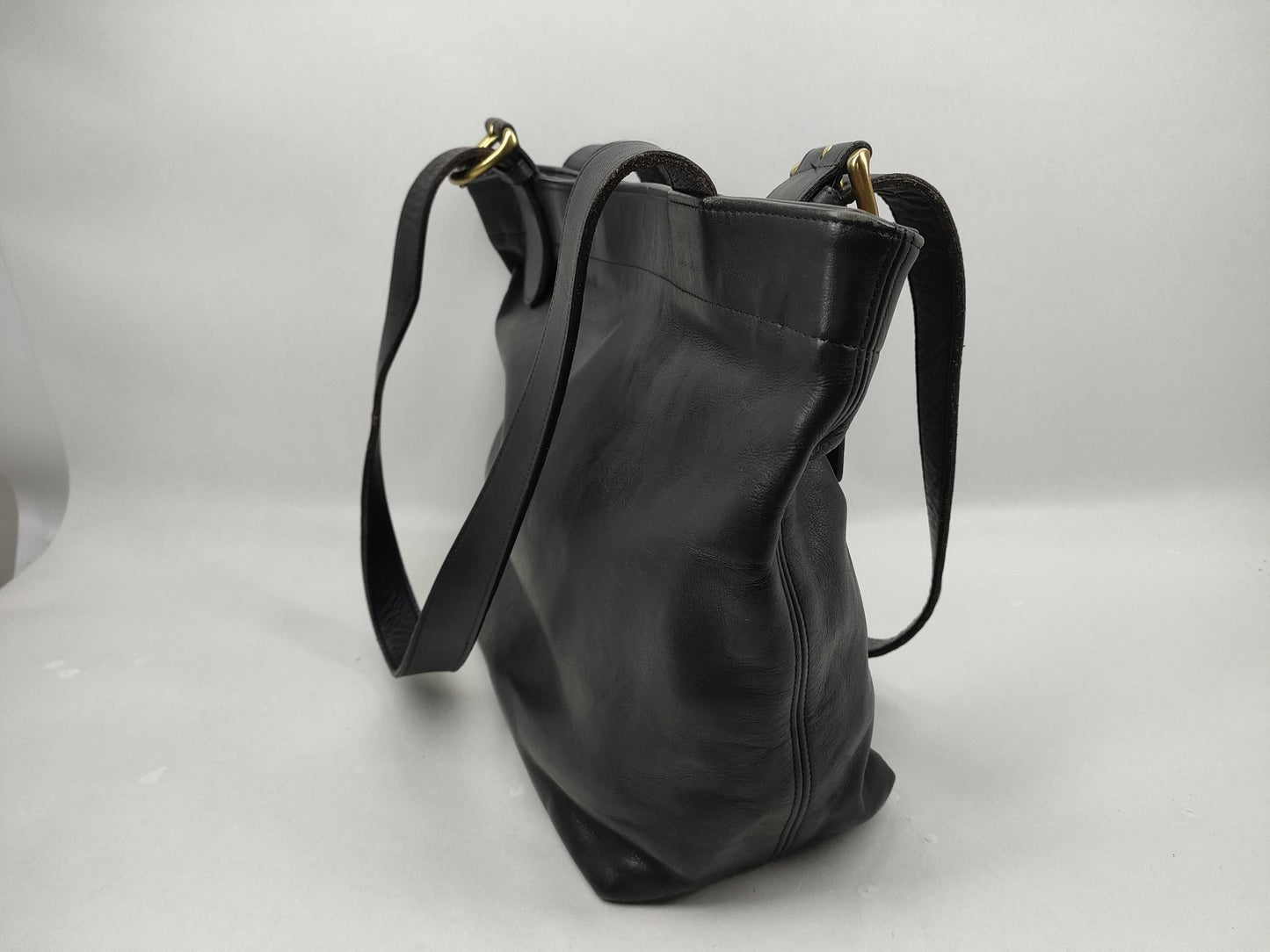 COACH COACH Old Coach Leather Bag Black Tote Bag