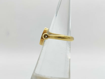 BVLGARI BB Flip Coral Onyx YG 750 5.9g Ring 