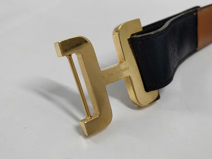 HERMES H buckle 〇J engraved belt