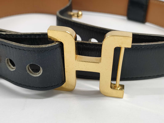 HERMES H buckle 〇J engraved belt
